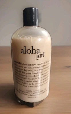 Xampu Philosophy aloha girl 3 em 1, gel de banho e banho balbuciar 16 oz novo lacrado - Imagem 1 de 3