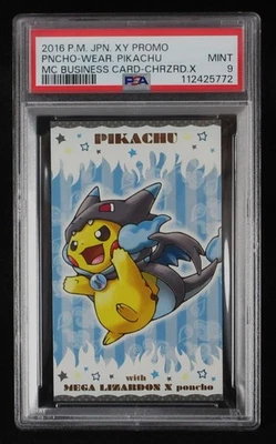 PSA 9 Pokemon Card Poncho Pikachu Mega Charizard X Japanese Business XY Promo - Image 1 of 4
