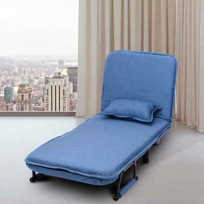 Convertible Sleeper Sofa Chair Bed, Folding Arm Lounge Couch Chair with Pillo... - Image 1 of 4