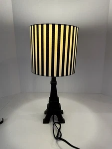 Black and White Stripe Shade Eifel Tower lamp - Picture 1 of 6
