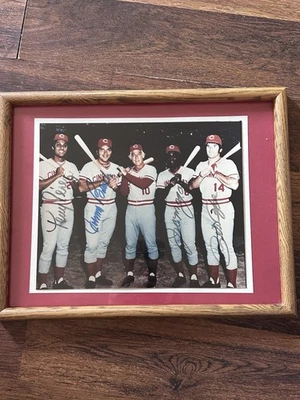 Big Red Machine Autographed Photo Pete Rose Tony Perez Johnny Bench Joe Morgan - Image 1 of 4