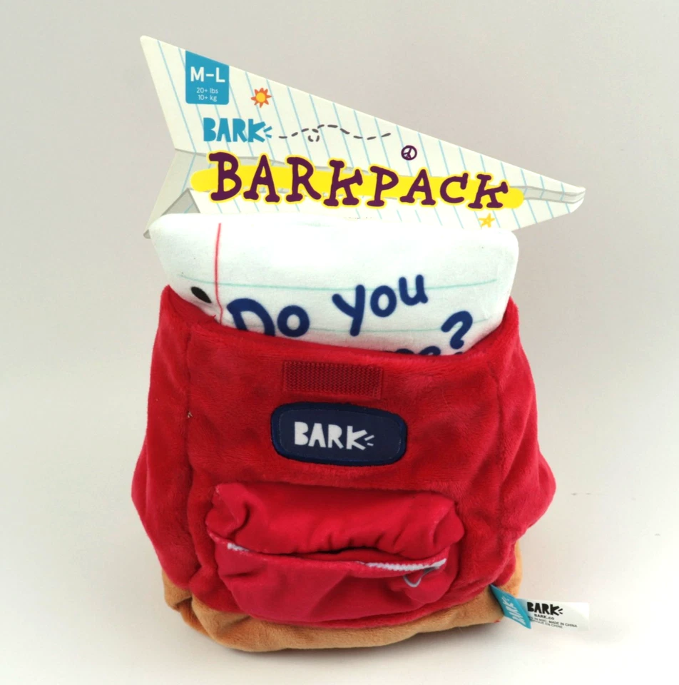 Caja de ladridos perro juguete de varias piezas BARKPACK corteza 2 correa de nailon escolar 2022 M-L 20+ libras Foto 1 de 4