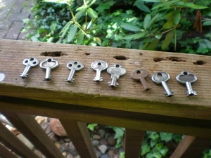 8 lot Antique Vintage Lock Padlock Hollow Barrel Steel Keys Pad Lock Skelton - Picture 1 of 5