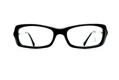 De colección Chanel Negro Rectángulo Ovalado Gafas Templos Metal Dorado Italia 51 16 130 Foto 1 de 4