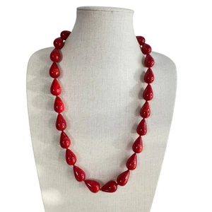 Collar Vintage Mármol Rojo Baquelita Cuentas 26 En 1940 93 Gramos - Imagen 1 de 12