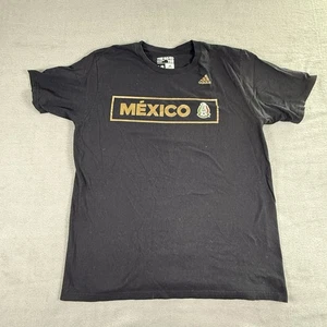 Adidas Mexiko T-Shirt Fußball Futbol Herren Large schwarz gold Soccer - Bild 1 von 5