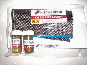 ORIGINAL KIT REPARACION FIBRA DE CARBONO Pala Padel,bici,Kayak 15x15cm Plain 3k - Imagen 1 de 2