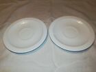 Set Of 2 Vintage Centura By Corning Cup Saucers All White Tulip Rim 6" Diameter