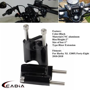 Extensión de barra elevadora de manillar de 2" para Harley XL1200X Forty-Eight 2010-18 - Imagen 1 de 7