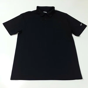 Nike Golf Men's Black Dri Fit Short Sleeve Collared Golf Polo Shirt Size Large - Picture 1 of 8