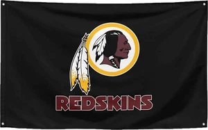 Washington Redskins Football fans 3x5 ft Black Flag - Ideal NFL Gift Banner - Picture 1 of 1