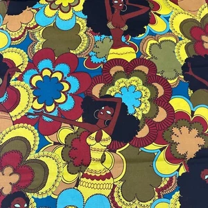 1 Yard Soul Sisters 2015 OOP HTF Alexander Henry Cotton Fabric Yellow Green Blue - Picture 1 of 4