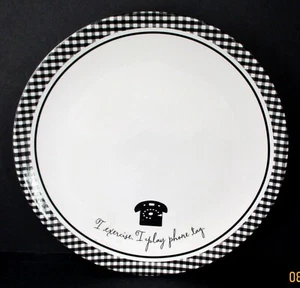 Hallmark Barbie 45TH Anniversary Black Gingham Phone Tag Dessert Plate 6.75" - Imagen 1 de 3