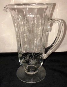Fostoria CHINTZ CRYSTAL 10" - 48 0Z FOOTED PITCHER - Picture 1 of 3