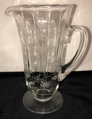 Fostoria CHINTZ CRYSTAL 10" - 48 0Z FOOTED PITCHER - Image 1 of 3