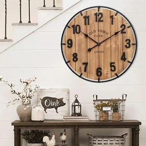 Large old town farmhouse wall clock-Large Wall Clock 24 Inches - Rustic Antiq... - Picture 1 of 7