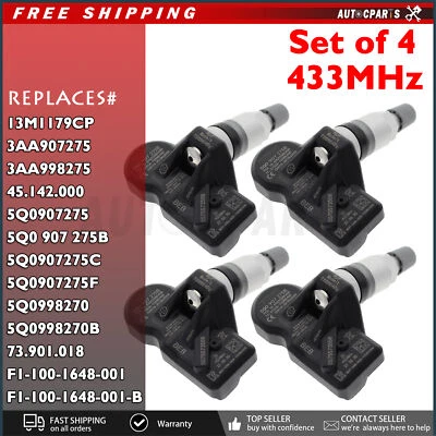 Sensor de pressão dos pneus TPMS 5Q0907275B para VW EOS Golf Passat Jetta T-Roc Tiguan - Imagem 1 de 4