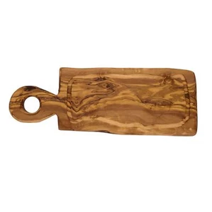 Rustikales Schneidebrett aus Olivenholz mit Schlaufengriff - handgefertigtes Unikat - Bild 1 von 3