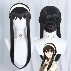 SPY×FAMILY Yor Forger Anime Cosplay Peluca Plato Negro Cabello Halloween Fiesta Mujeres - Imagen 1 de 8