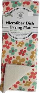 Microfiber Dish Drying Mat,appr. 16"x19",MULTICOLOR FLOWERS #3,off white back,SL - Picture 1 of 9