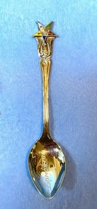 Antique Sterling Silver Enamel Souvenir Spoon Order of the Eastern Star Edmonton - Picture 1 of 4