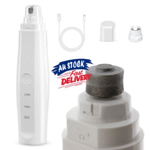 Grinder Trimmer Nail File USB Rechargeable Cat Claw Grooming Clipper Dog Tow - Picture 1 of 10