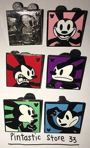 Disney Hidden Mickey Oswald The Lucky Rabbit Expressions Complete 6-Pin Set RARE - Picture 1 of 1