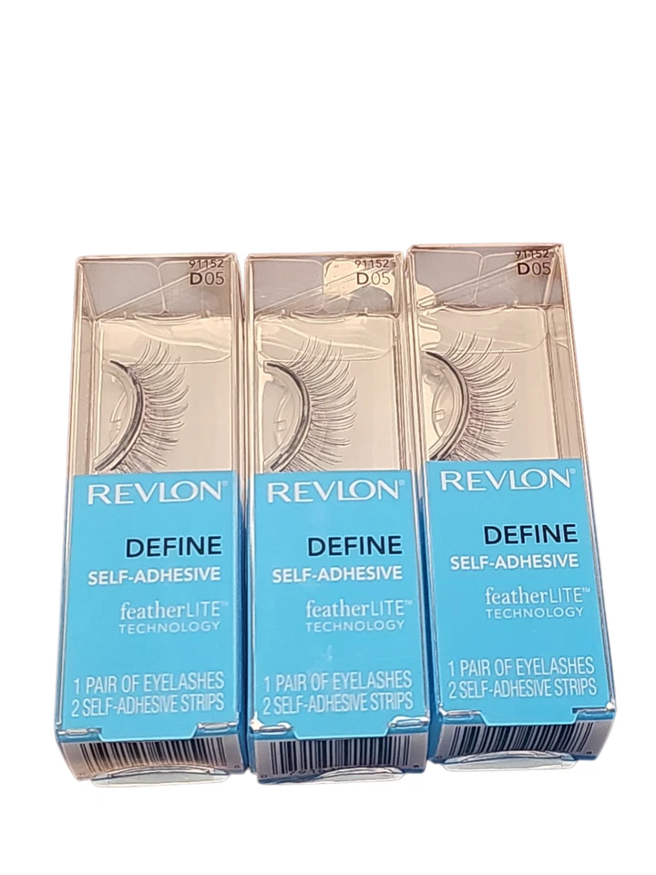 Lot 3 Pairs Revlon Eyelashes 91152 D05 False Fake featherLite Define Eye Lashes - Image 1 of 1