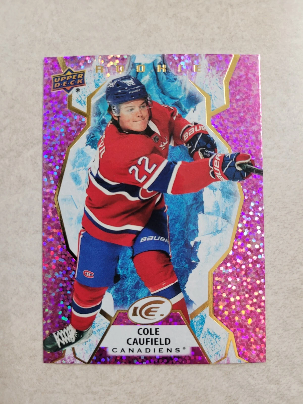 2021-22 Upper Deck Ice #122 Cole Caufield Lavender Rookie RC Parallel Canadiens