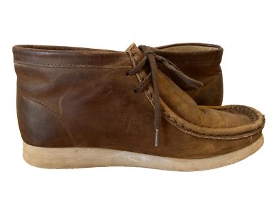Clark’s Originals Kids Wallabee Boots Chukka Brown Leather Lace Up Size US 4 W - Image 1 of 4
