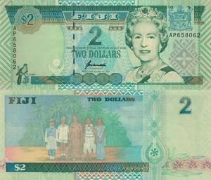 Fiji 2 Dollars (1996) -Island People/Queen Elizabeth/p-96b UNC - Picture 1 of 3