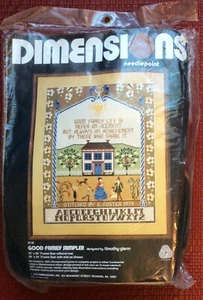 Dimensions Needlepoint 2110 Good Family Sampler 1979 - Picture 1 of 5