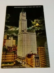 Postcard Woolworth Building At Night New York City Copyright 1913 - Picture 1 of 4