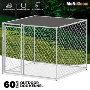 Metal Crate Kennel Dog Run Cage Pet House Animal Fence Playpen w/Waterproof Roof - Picture 1 of 12