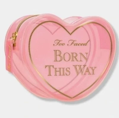 TOO FACED Clear Heart ❤️ Shaped BORN THIS WAY PVC Makeup / Cosmetics Bag - Image 1 of 4