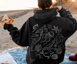 🌊 Sudadera con capucha Sea Life - Colección Coastal Creature - Sudadera con capucha unisex Ocean Lover - Imagen 1 de 11