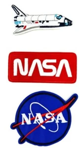 NASA Logo Iron on Sew on Patches - Set of 3 - Ship Free from US - Picture 1 of 2
