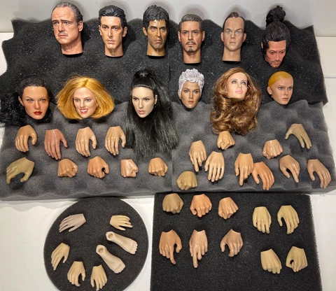 1:6 Custom Head Hand Lot Corleone Scar Face Stark Wonder Woman Tomb Raider Widow Cover
