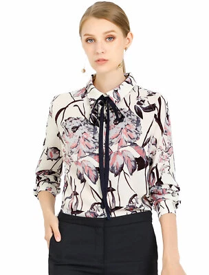 Allegra K Women's Floral Button Down Long Sleeves Shirt Blouse - Image 1 of 4