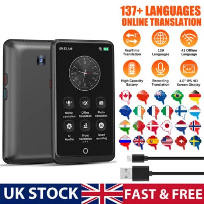 2024 Language Translator Device Real-time Smart Instant Voice 139+ Languages AI