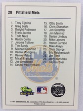 1991 Pittsfield Mets-Classic BEST Baseball Card-Team Checklist