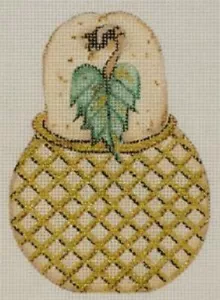 Needlepoint Handpainted Christmas Share Ones Ideas Golden Pear 5x3 - Picture 1 of 1
