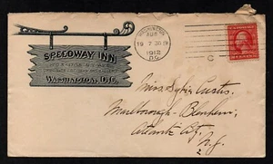 USA YEAR 1912 COVER SPEEDWAY INN WASHINGTON DC TO ATLANTIC CITY, NEW JERSEY - Picture 1 of 2