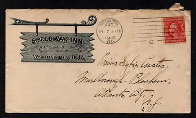 USA YEAR 1912 COVER SPEEDWAY INN WASHINGTON DC TO ATLANTIC CITY, NEW JERSEY - Image 1 of 2
