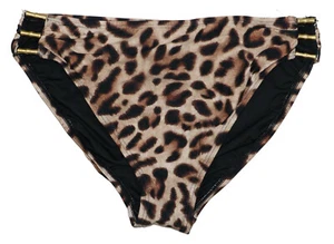 Carmen Marc Valvo Animal Print Hi-Waist Bathing Suit Bikini Bottom L NWT Black - Picture 1 of 1
