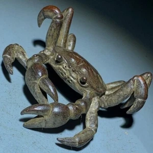 Fortune Art Bronze Krabbenfigur Statue Sammlerstück Tee Haustier Tischdekor - Bild 1 von 7