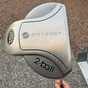 Odyssey putter a 2 sfere in acciaio bianco 34" albero in acciaio RH destrorso - Foto 1 di 11