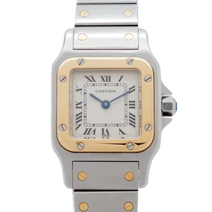 CARTIER UHR SANTOS GALBEE W20012C4 QUARZ 18K GOLD EDELSTAHL DAMEN KOSTENLOSER VERSAND - Bild 1 von 10