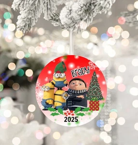 Minions Personalisierter Kinder Weihnachtsschmuck - Weihnachtsbaum Kinder Geschenk - Bild 1 von 4