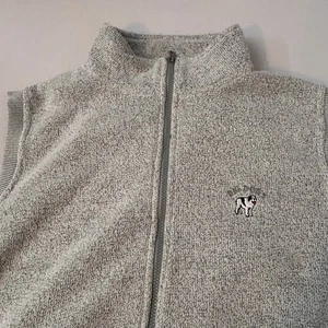 Big Dogs Mens Large Full Zip Vest Gray Mock Neck Sleeveless Embroidered Logo VTG - Picture 1 of 7